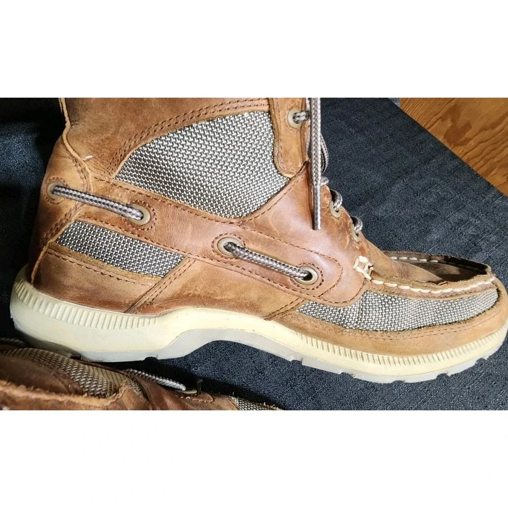 Sperry Waterproof Boat Shoes Men's Size 10M High Top Boots Brown Outdoors‎ EUC
